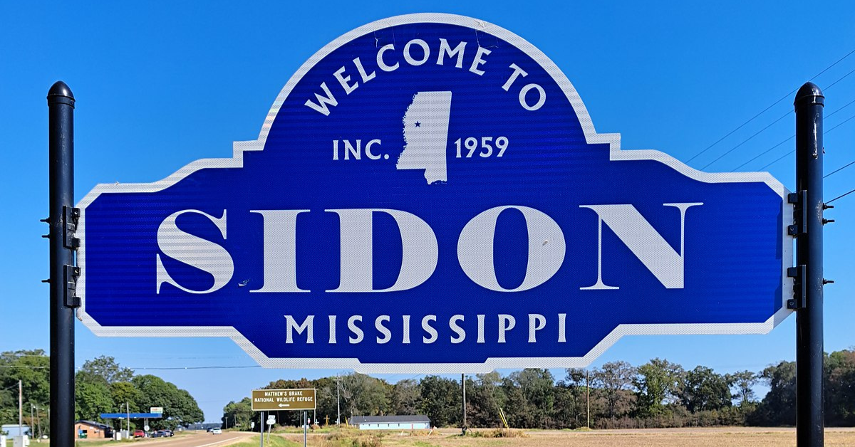 Sidon Mississippi Welcome Sign